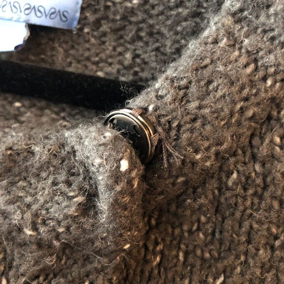 Simply Vera Vera Wang Gray Belted Knit Cardigan Sweater One Button Marled L - Picture 3 of 5